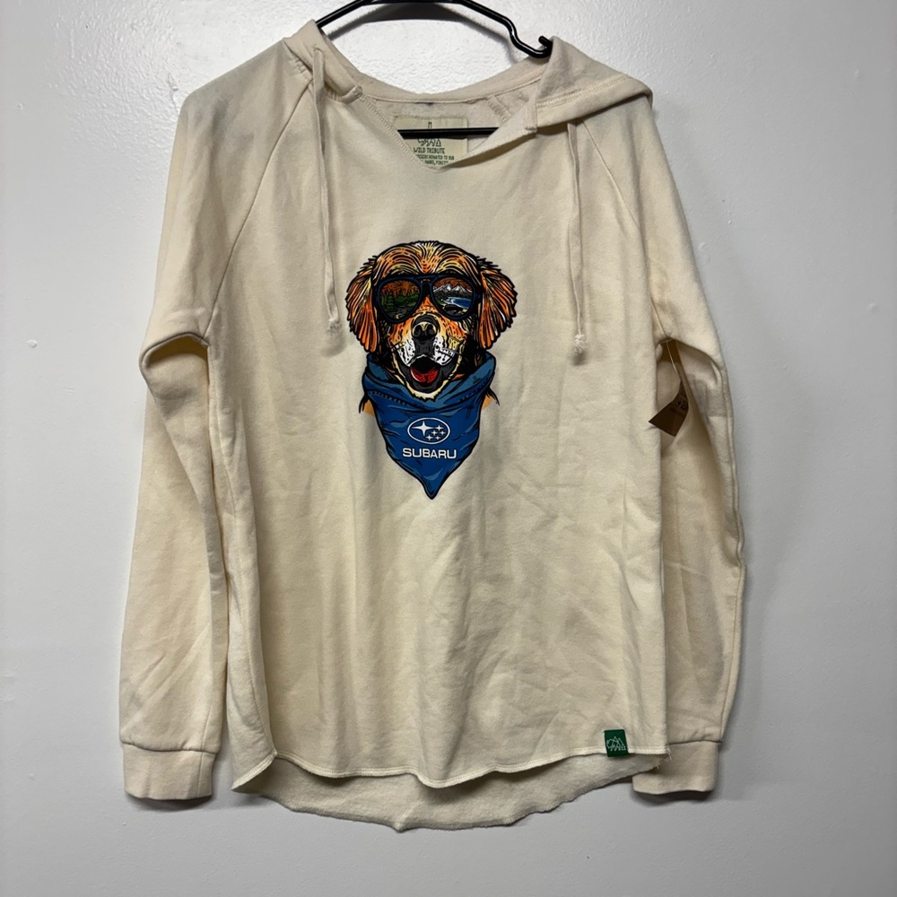 NWT Subaru Gear Wild Tribute Cream Dog Hoodies Size Medium